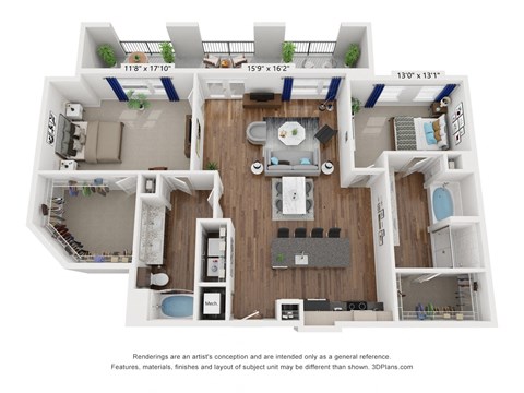 a 1 bedroom floor plan with a bathroom and a living room